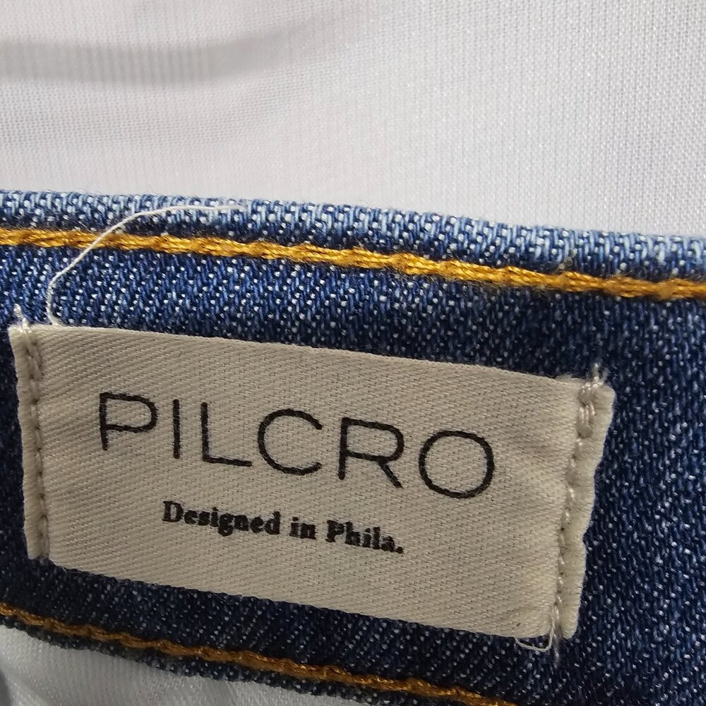 Anthropologie Pilcro Jeans Wide Leg Trouser Blue Denim High Rise 30T - Picture 8 of 11